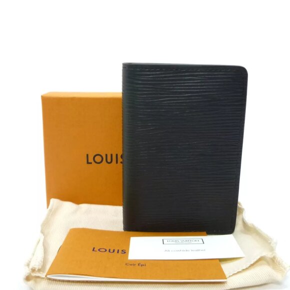 LOUIS VUITTON Pocket Organiser Epi Noir Card Holder Black - Picture 1 of 12